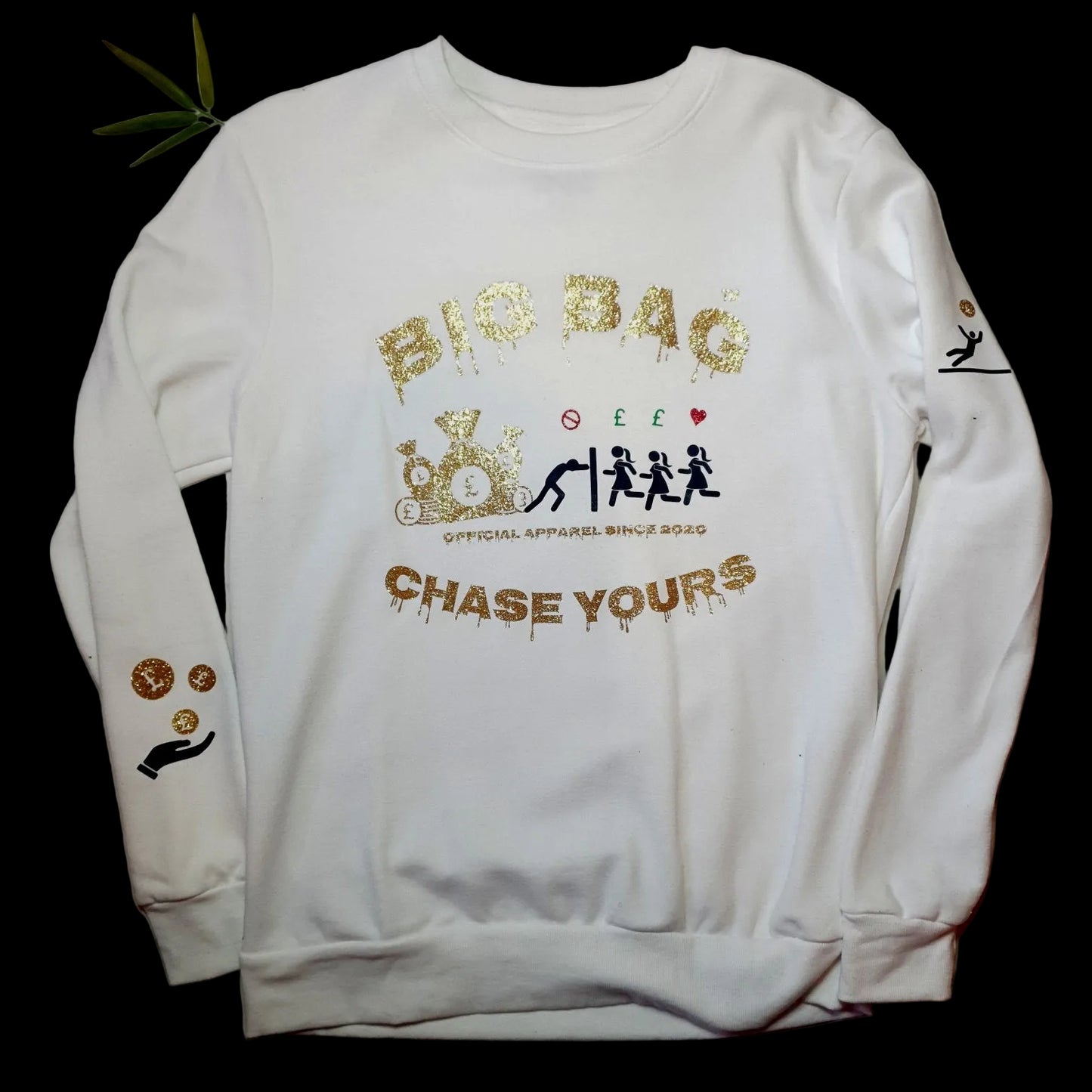 BIG BAG MULTI PRINT SWEATSHIRT "gold digger"