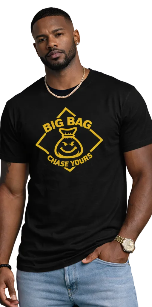 BIG BAG_ "MONEY MONSTER" T-SHIRT _BLACK/MULTI